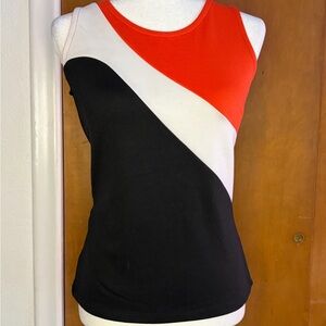 The Limited Colorblock Sleeveless Top | Black Red Beige | Size XS
